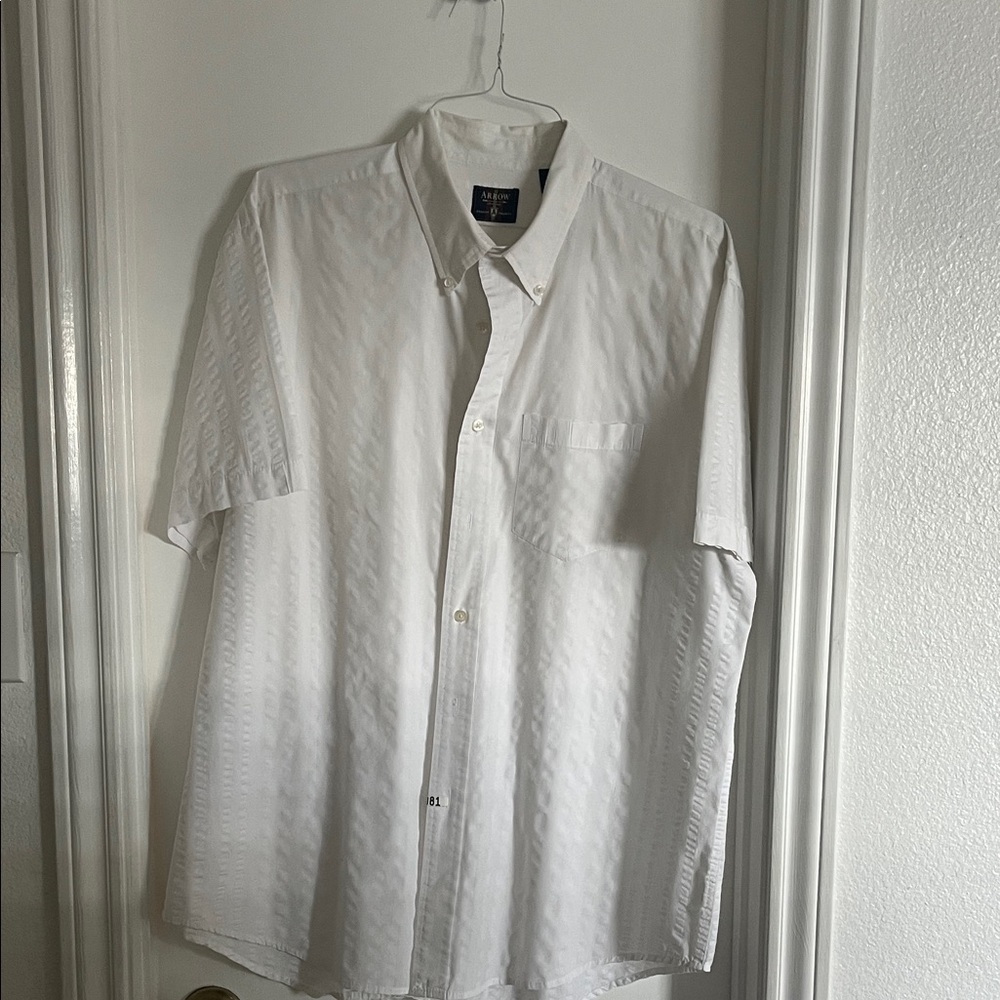 Men’s XL white button down dress shirt .